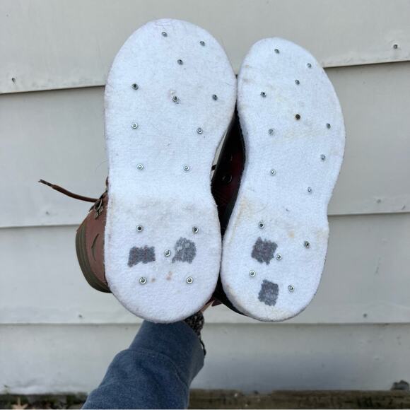 Simms Freestone Fly Fishing Boots Brown Leather Felt Cleat Soles Mens Size 4 - Picture 3 of 7